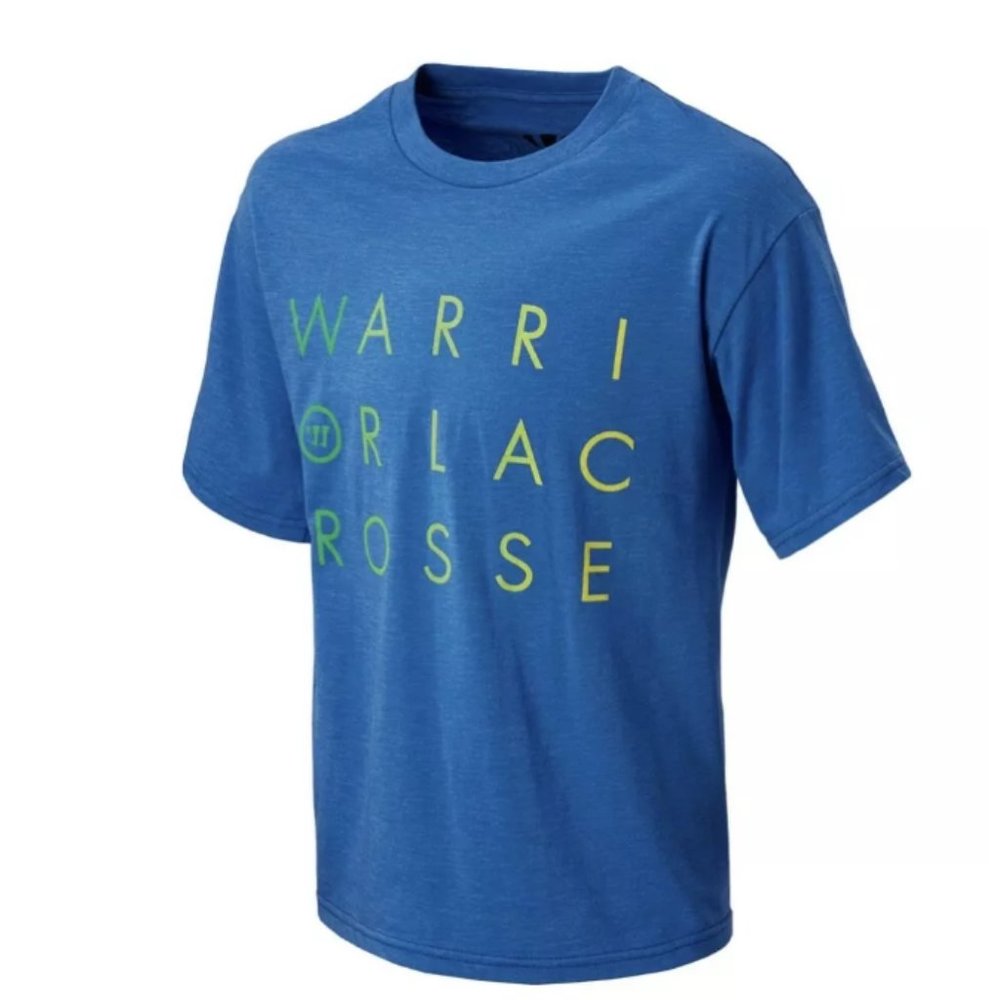 WARRIOR Stacked Lacrosse T-Shirt NWT Blue Youth S
